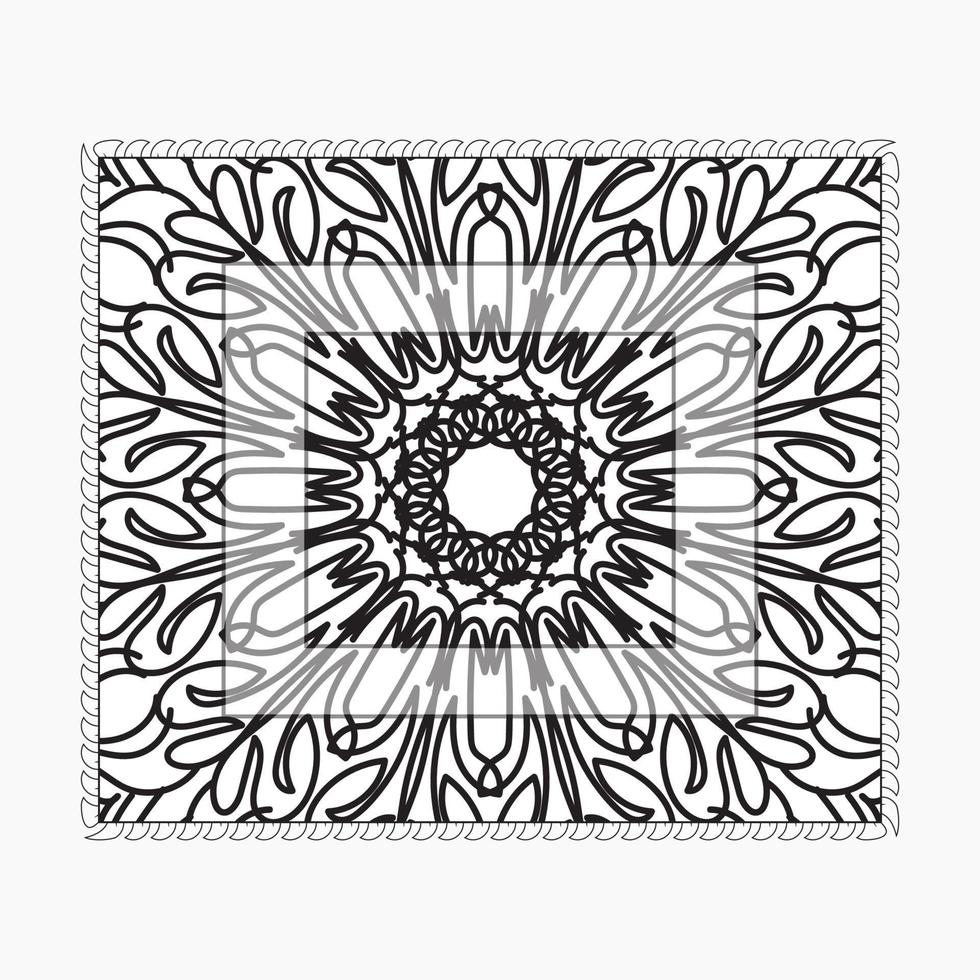 cadre dessiné à la main avec mandala. décoration en doodle oriental ethnique ou vecteur