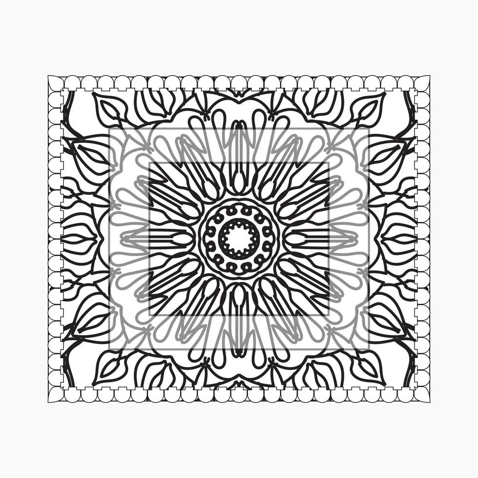 cadre dessiné à la main avec mandala. décoration en doodle oriental ethnique ou vecteur