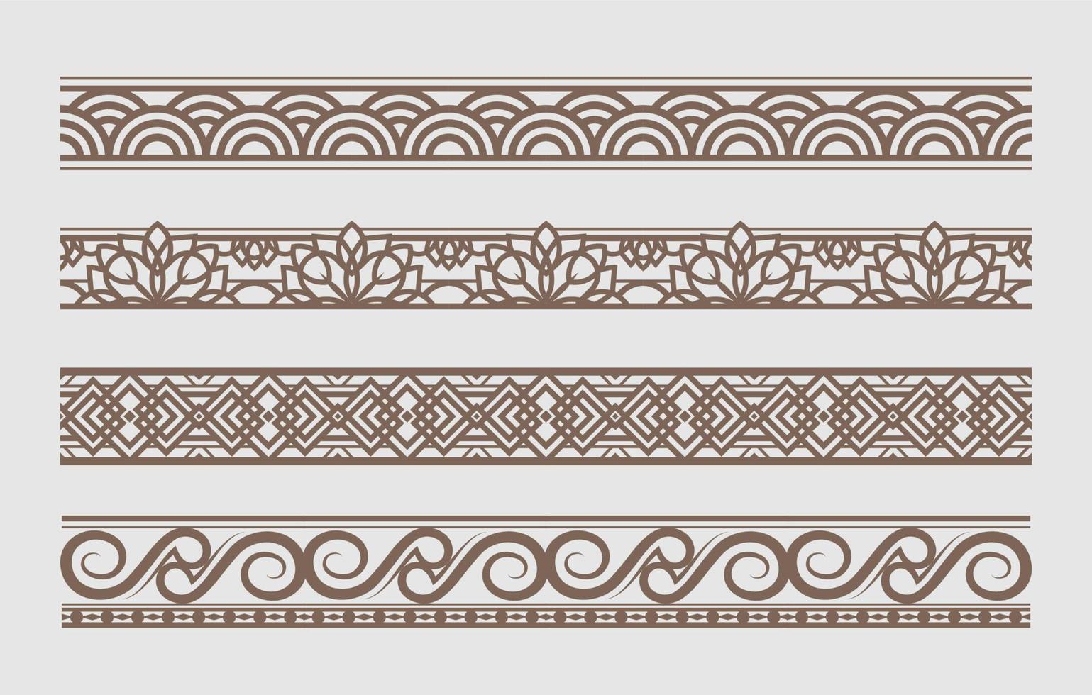 ensemble d'illustration vectorielle de bordure ornementale vecteur