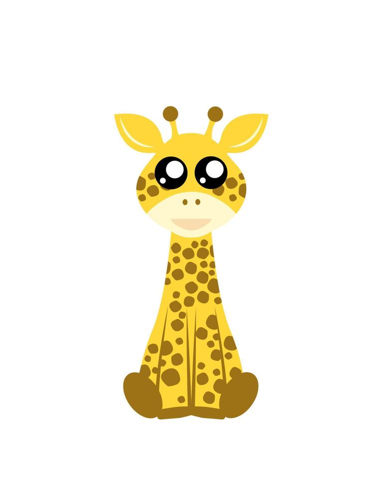 girafe de dessin animé mignon vecteur