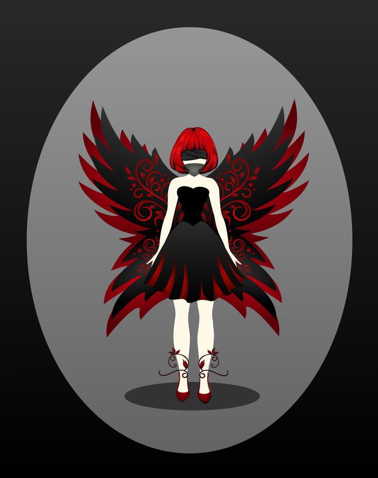 conception de personnage d'ange noir vecteur