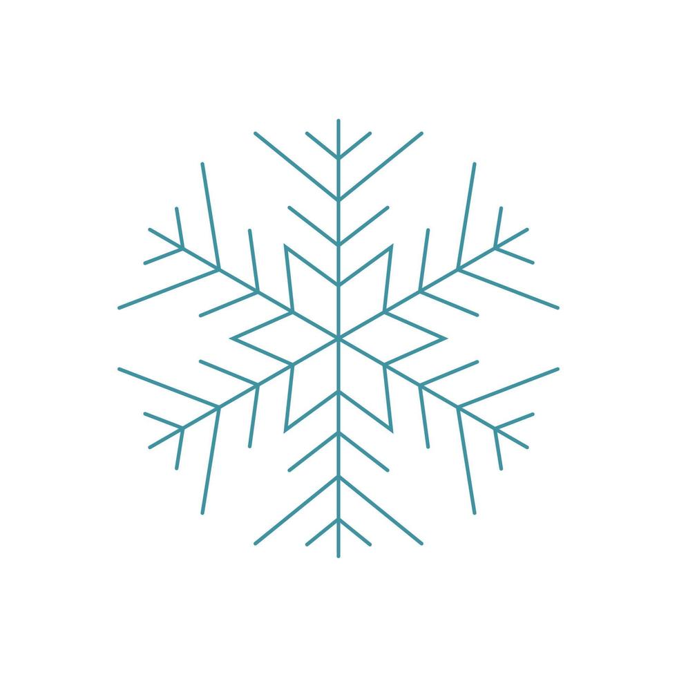 flocon de neige bleu. création de logo d'icône. symbole d'hiver en cristal de glace. modèle pour la conception d'hiver. vecteur