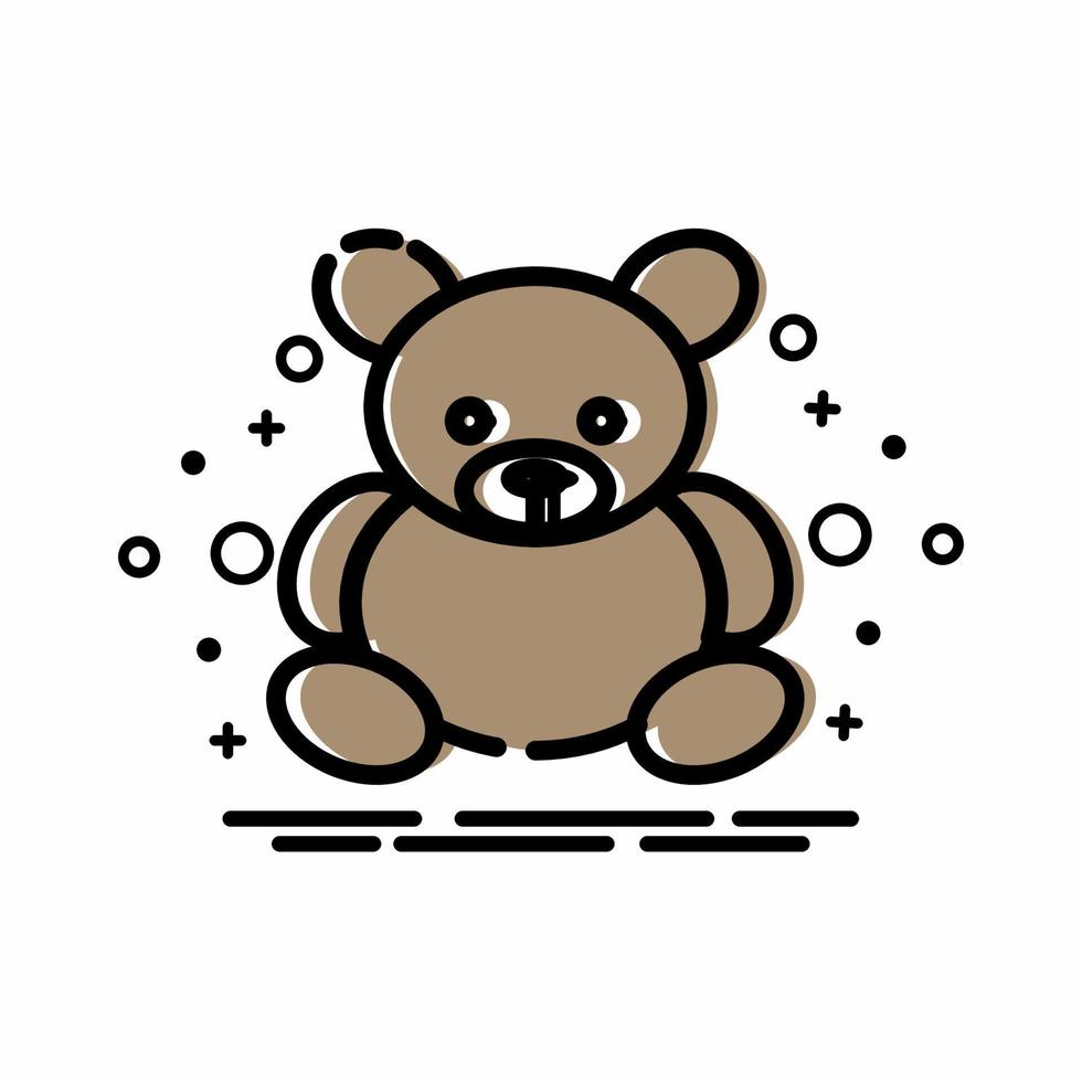 style coloré icône ours en peluche vecteur