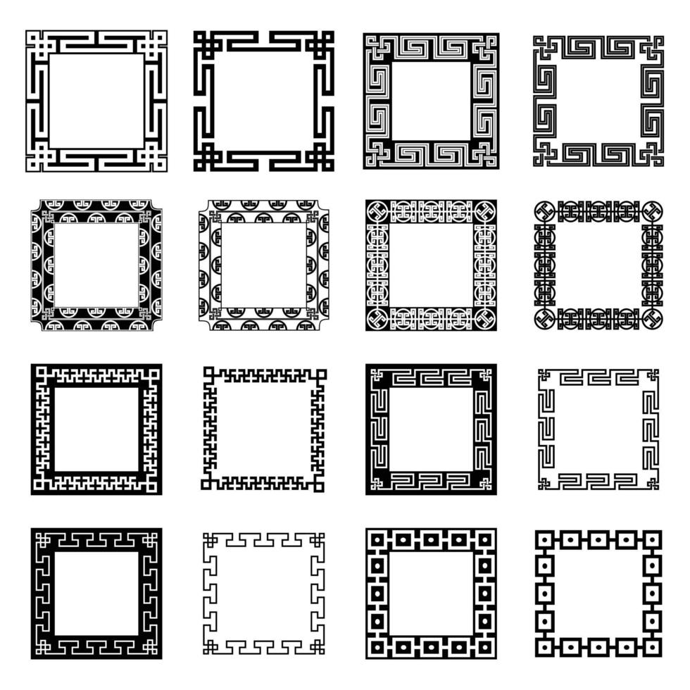 bordure de cadre oriental chinois vecteur