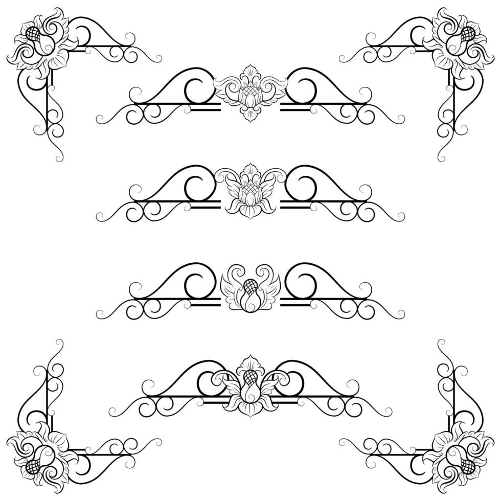 diviseur de texte décoratif style victorien baroque vecteur