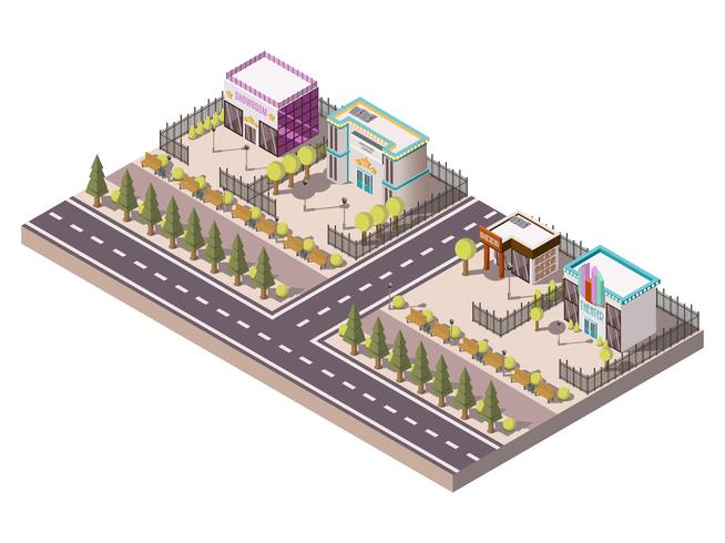 Concept de lieux de divertissement vecteur