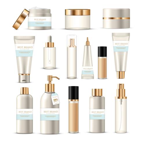 Set de tubes d&#39;emballage cosmétique vecteur