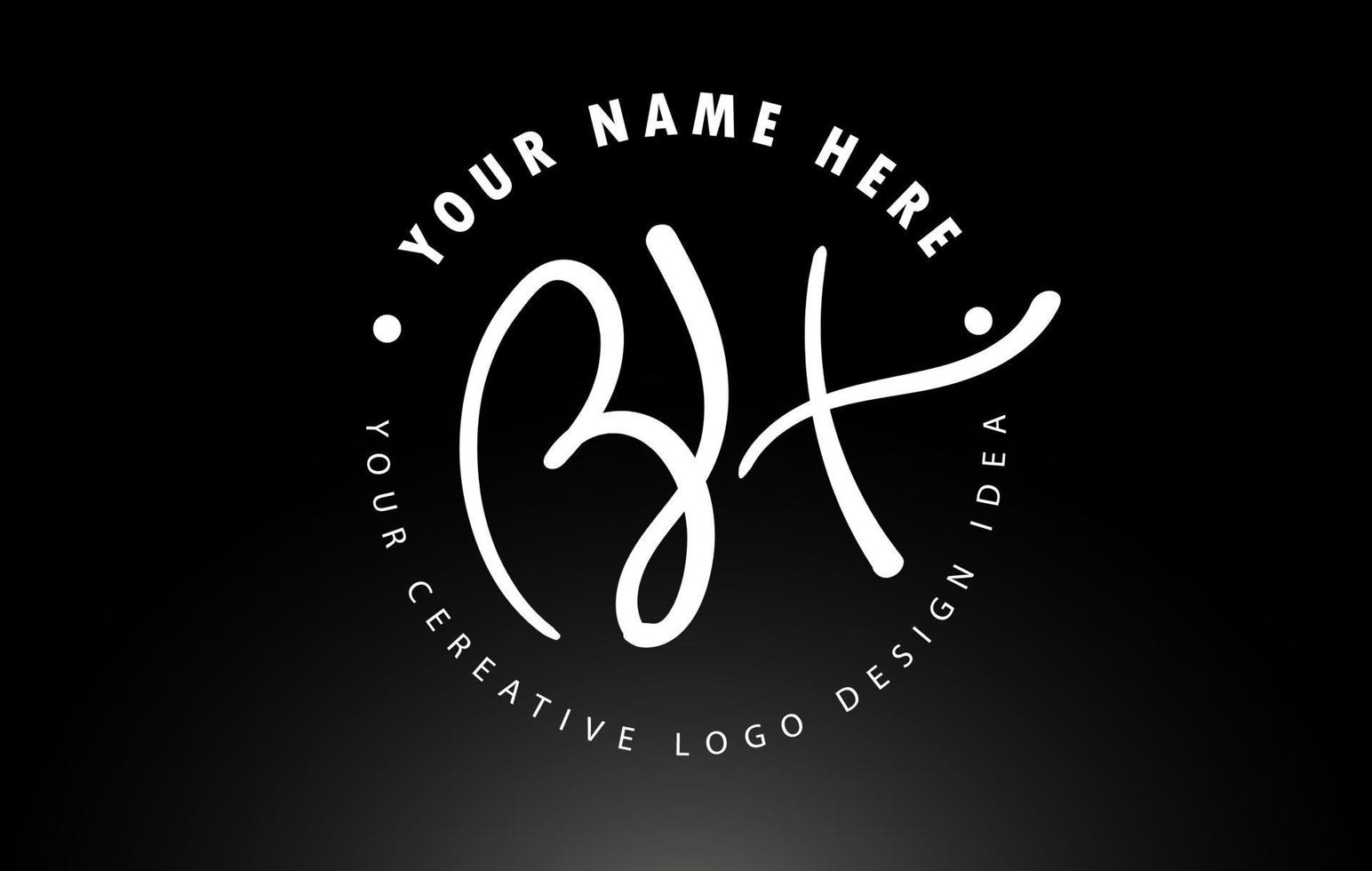 création de logo de lettres manuscrites bh avec motif de lettre circulaire. icône du logo de signature manuscrite créative vecteur