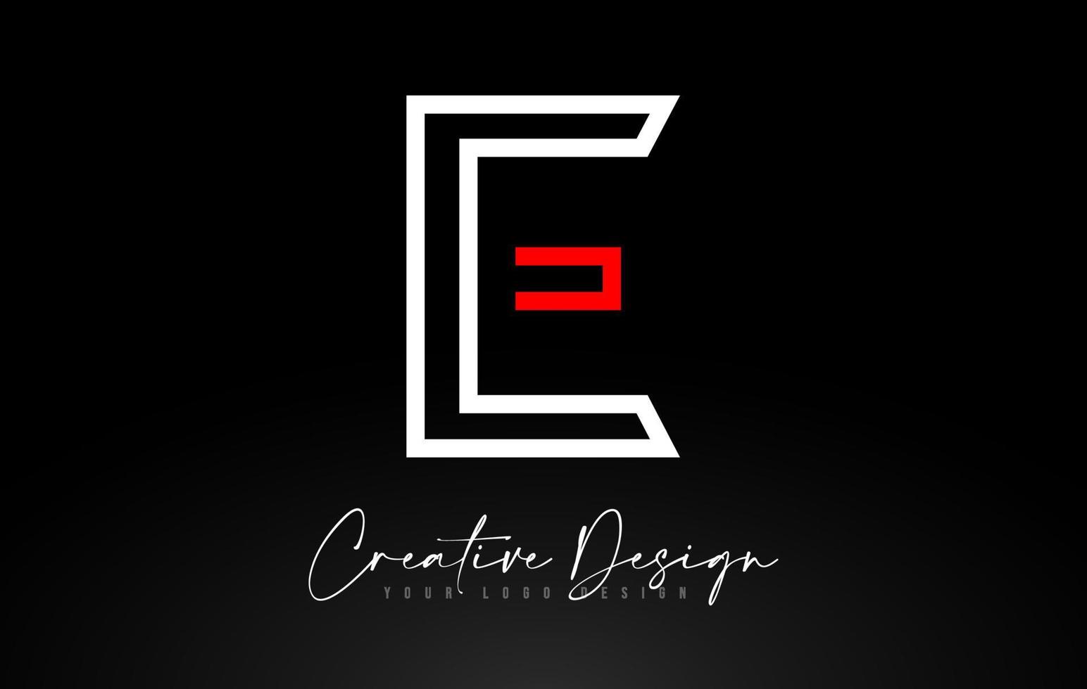 création de logo monogramme e lettre avec vecteur de conception d'icône de lignes créatives.
