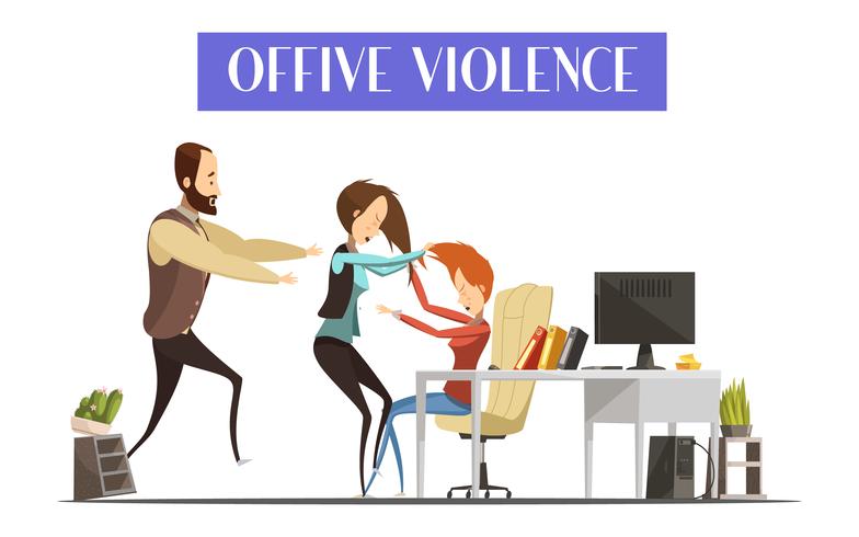 Illustration de la violence au bureau vecteur