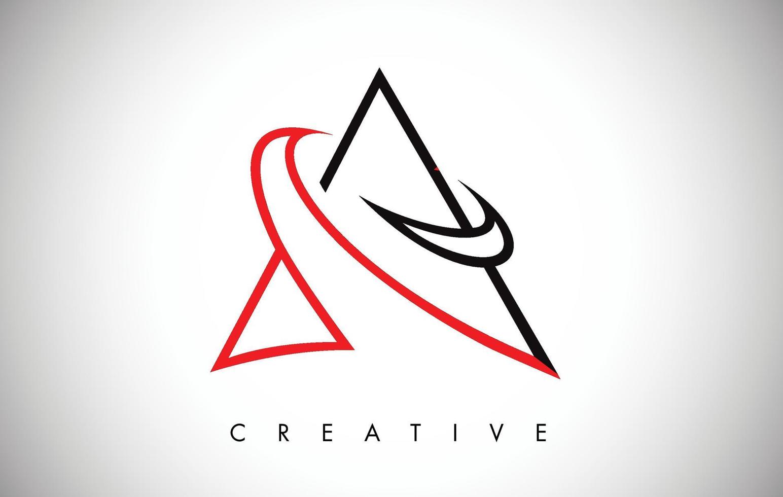 un logo de conception de lettre rouge et noir. lettre une icône logo avec monogramme moderne vecteur