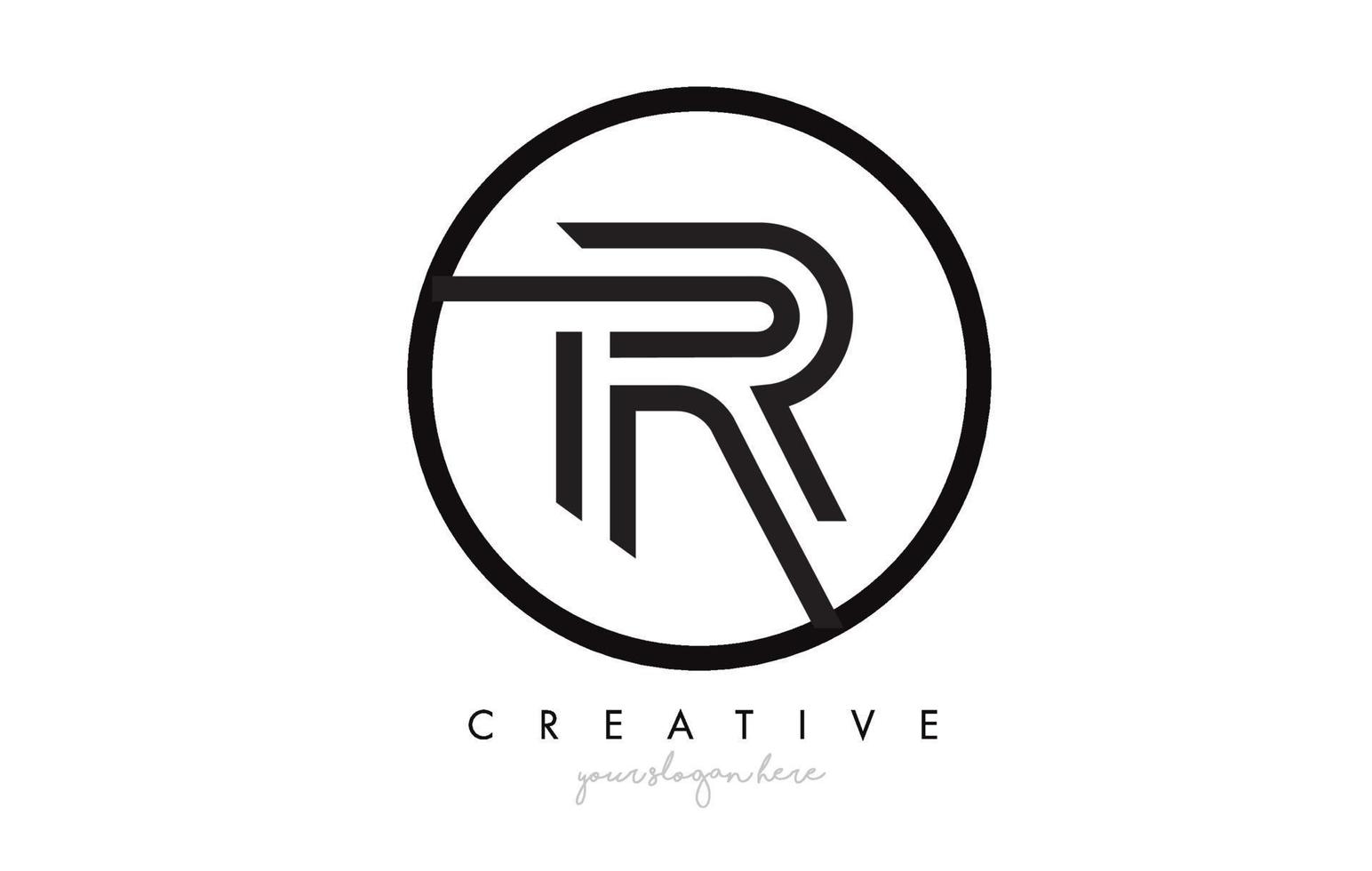 création de logo d'icône de lettre r avec un look créatif monogramme. conception de ligne de cercle de lettre vecteur
