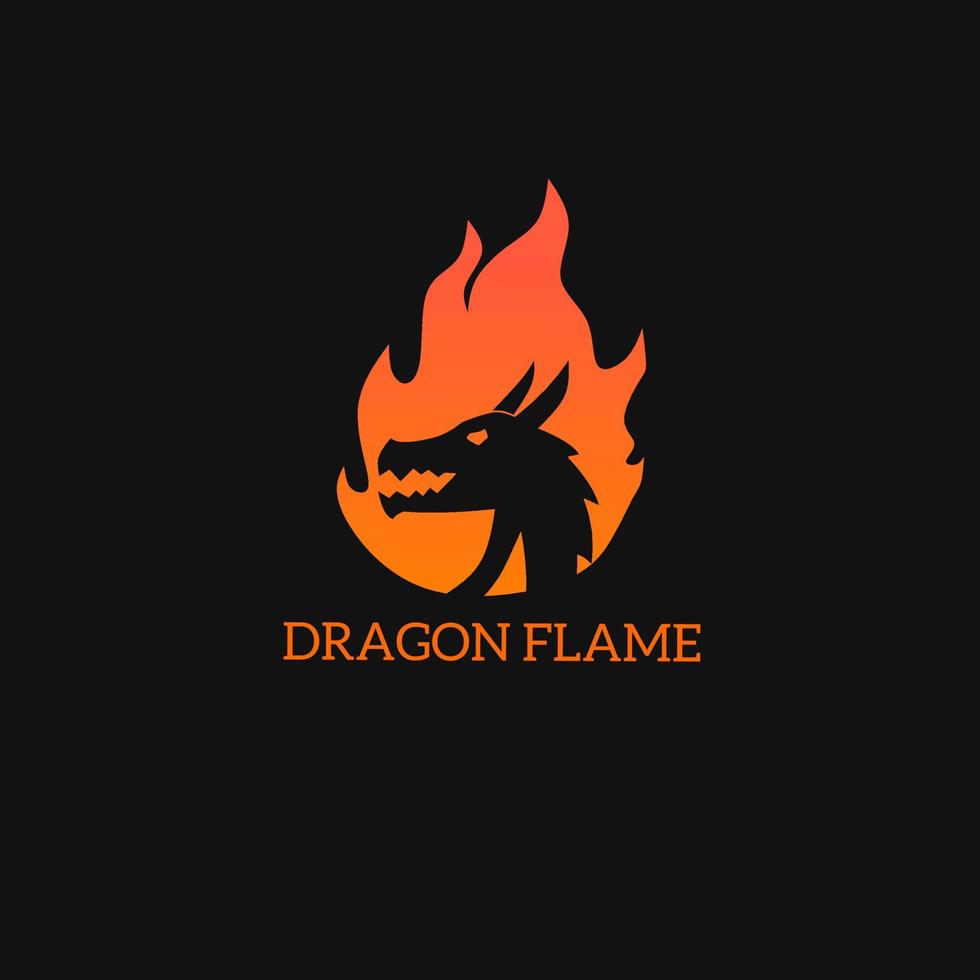 logo dragon flamme vecteur