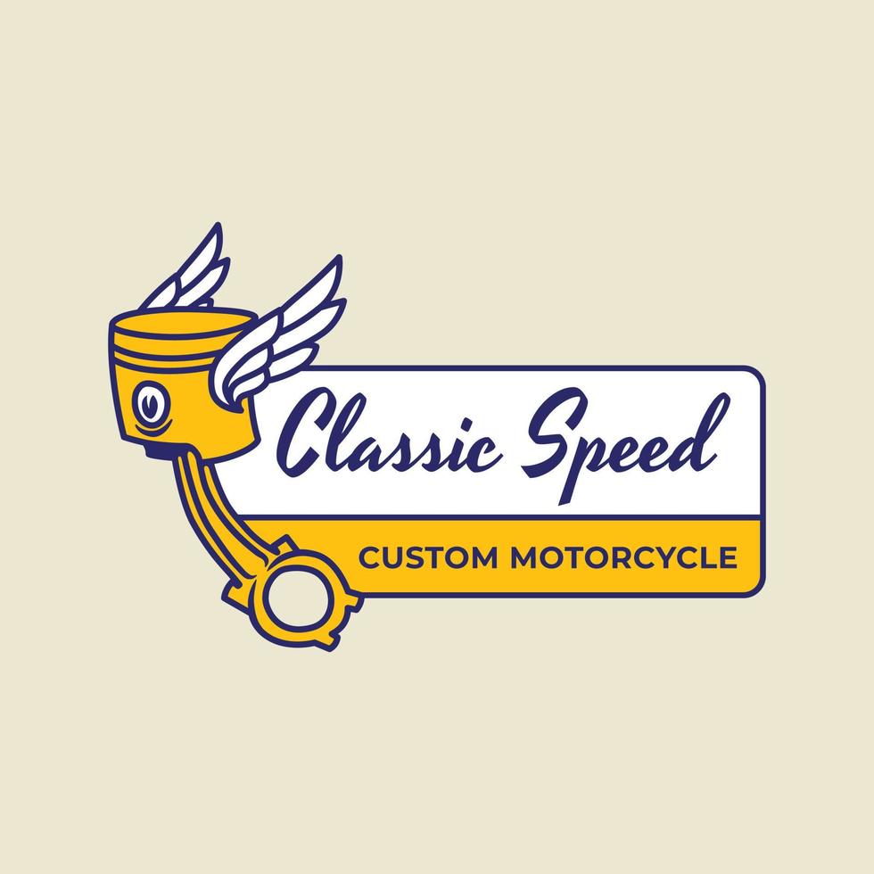 pièces de moto vintage garage logo logo insigne illustration vecteur