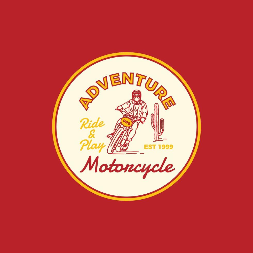 aventure moto garage vintage logo insigne illustration vecteur