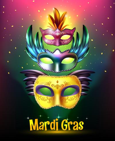 Affiche de carnaval de mardi gras vecteur