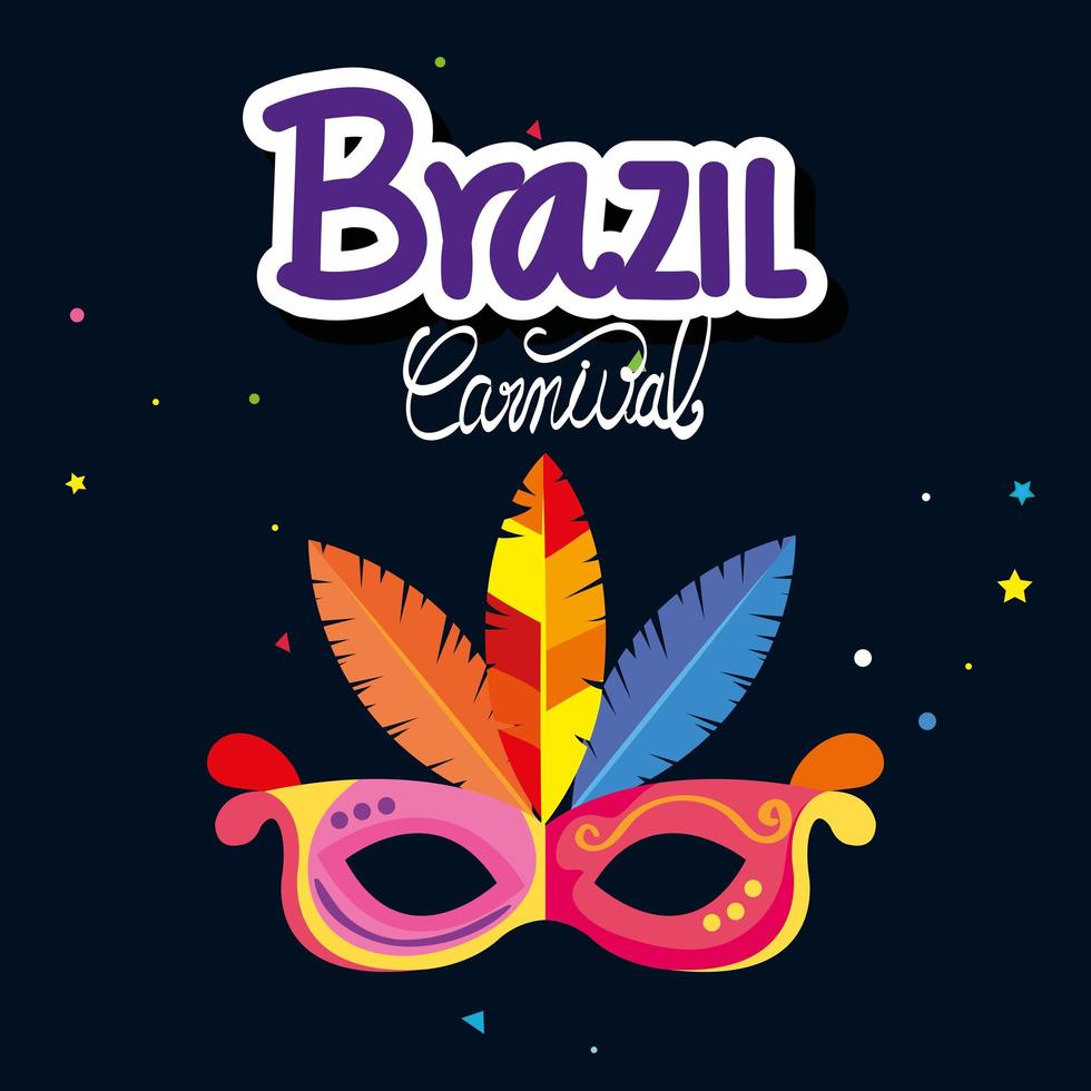 affiche de carnaval brésil avec masque carnaval vecteur