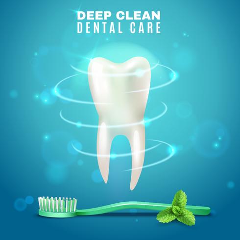 Affiche de fond sur les soins dentaires pour le nettoyage en profondeur vecteur
