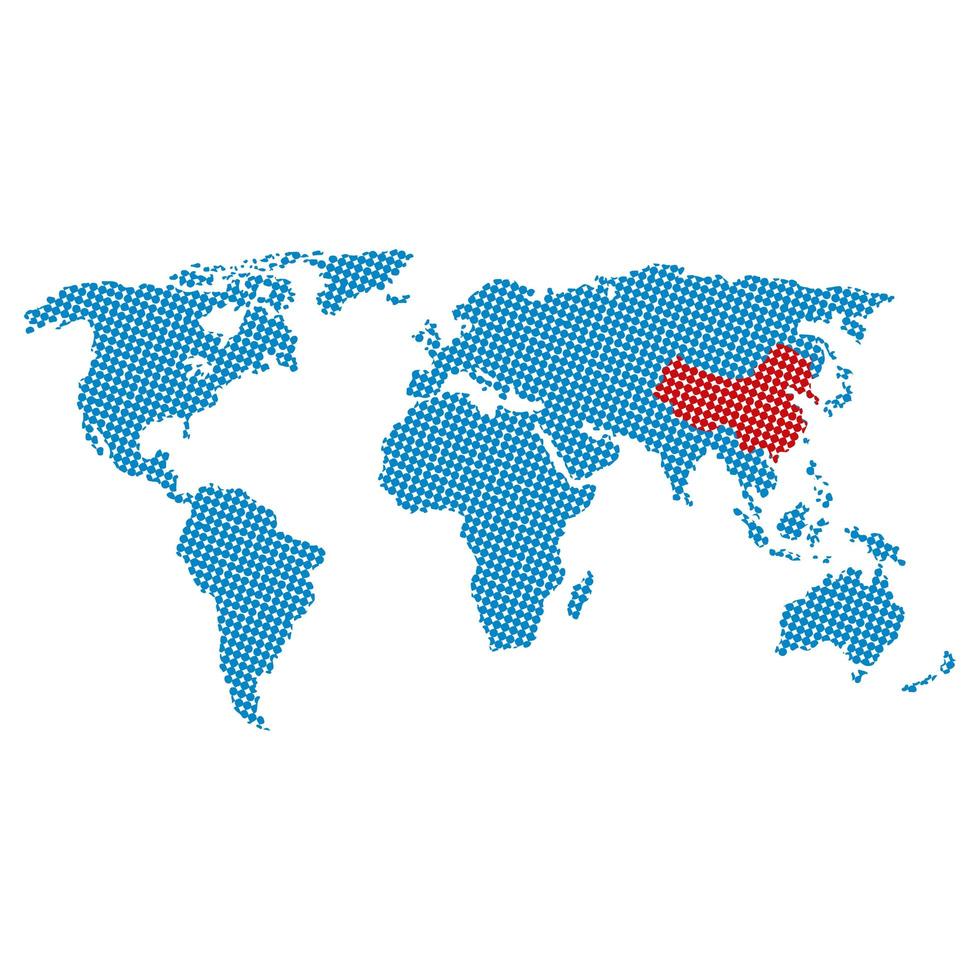 Icône isolé de la carte du monde terre vecteur