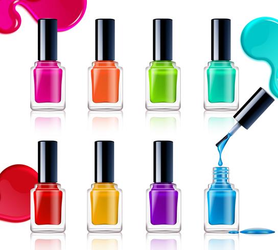 Assortiment de vernis à ongles vecteur