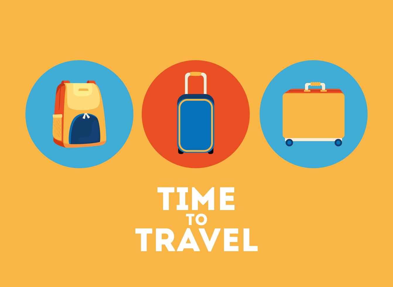 affiche de voyage dans le temps avec des icônes de valises vecteur