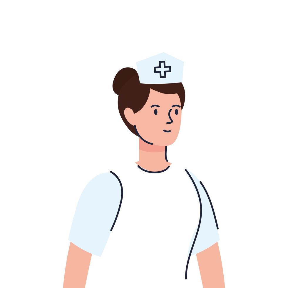 icône de personnage avatar professionnel infirmière vecteur