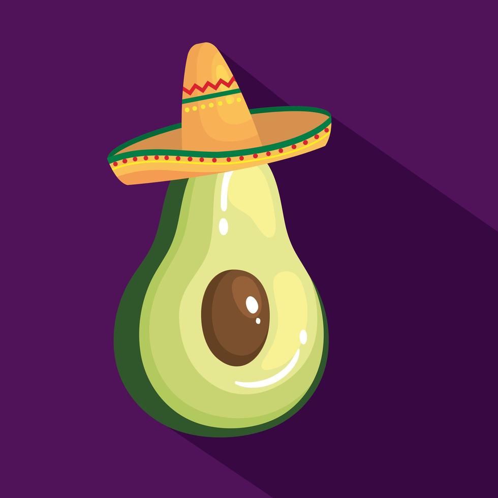 avocat mexicain avec dessin vectoriel de chapeau