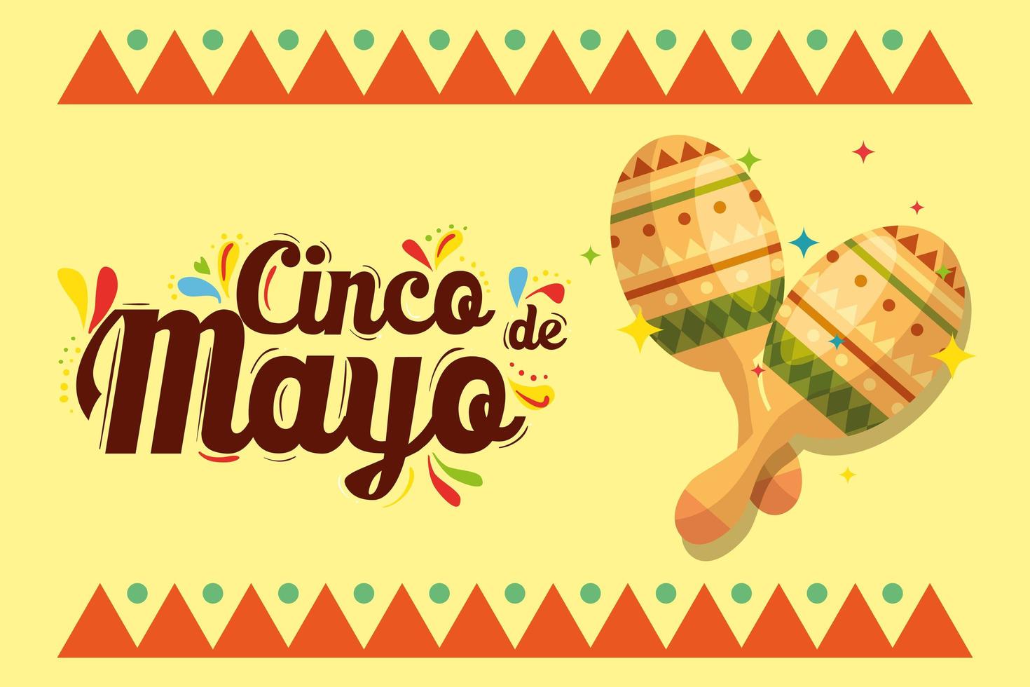 maracas mexicains de conception de vecteur de cinco de mayo