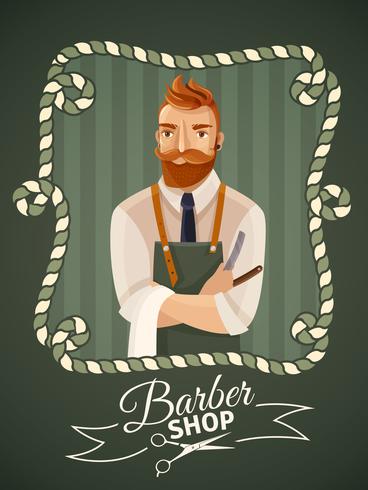 Modèle d&#39;Affiche de salon de coiffure vecteur