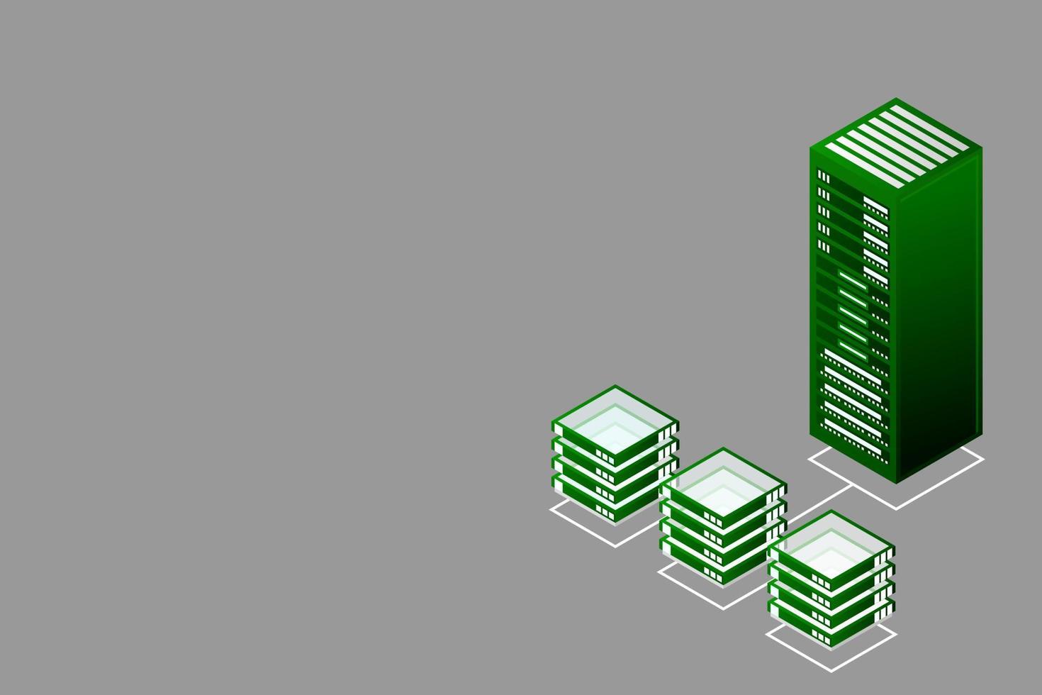 mainframe, serveur alimenté, concept de haute technologie, centre de données, stockage de données en nuage vecteur