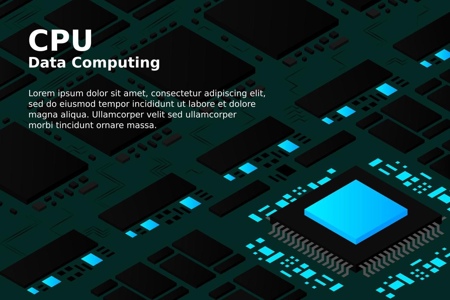 illustration de micro puce d'intelligence artificielle. l'informatique quantique. fond d'illustration de la carte mère pc vecteur