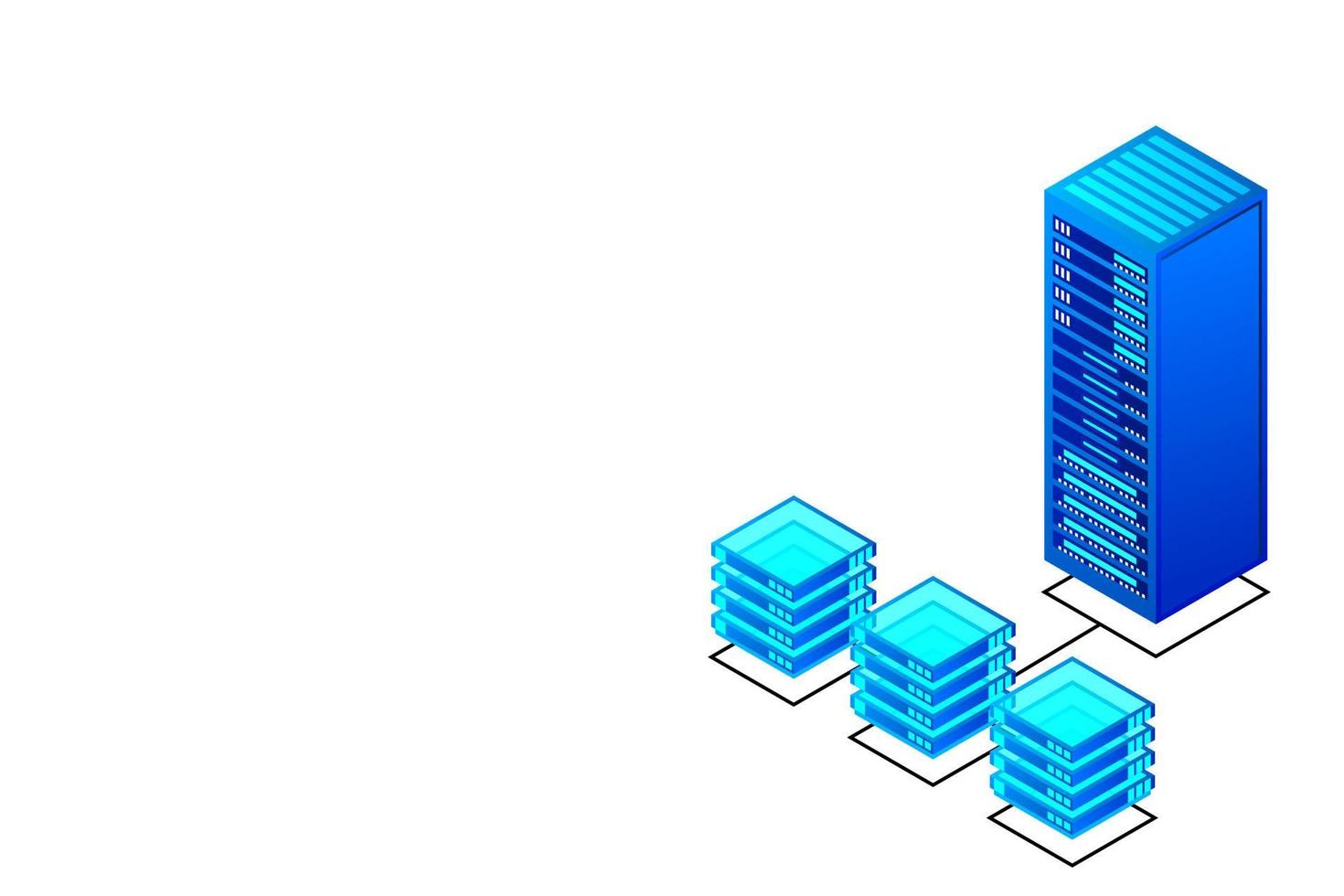 mainframe, serveur alimenté, concept de haute technologie, centre de données, stockage de données en nuage vecteur