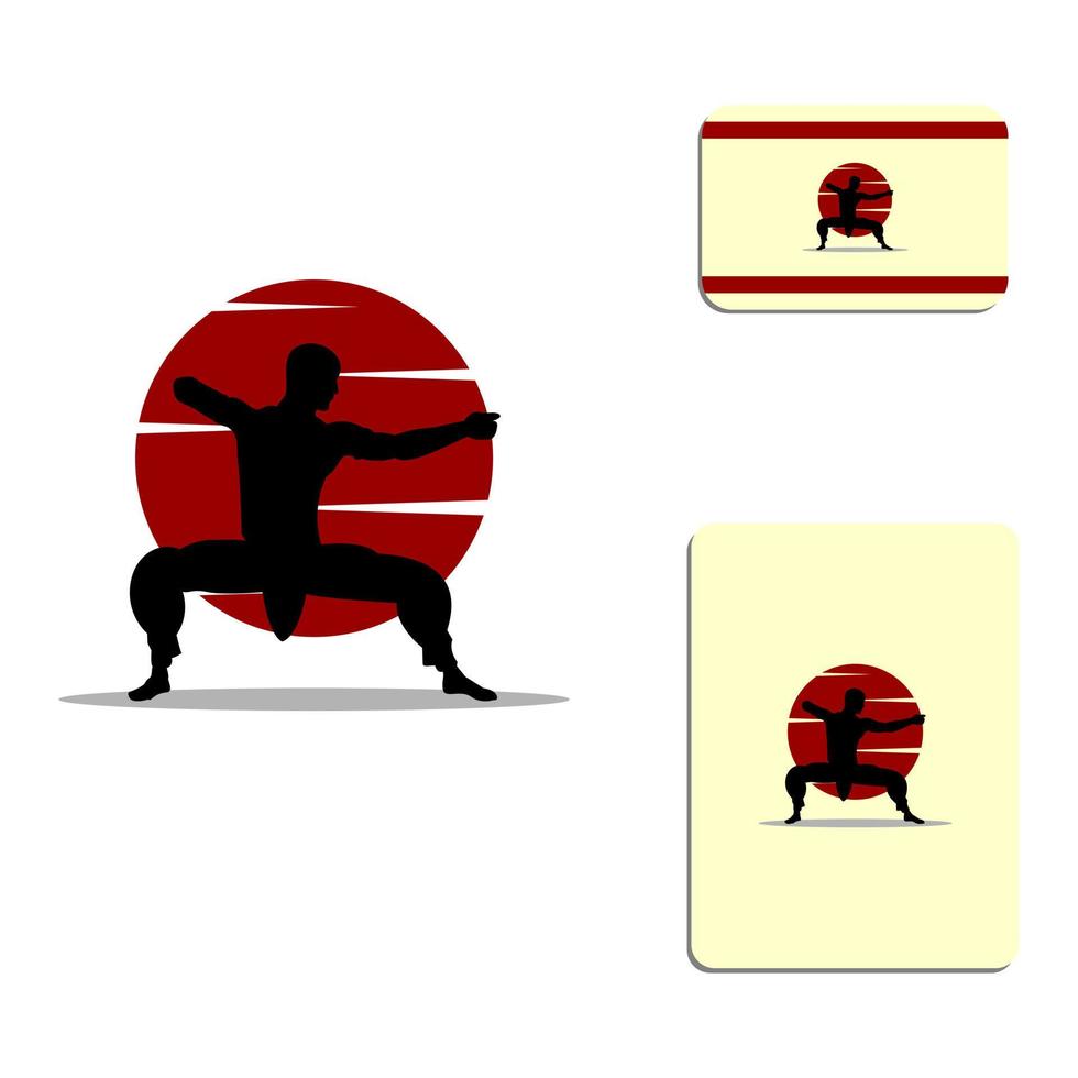 logo de silhouette de karaté simple vecteur