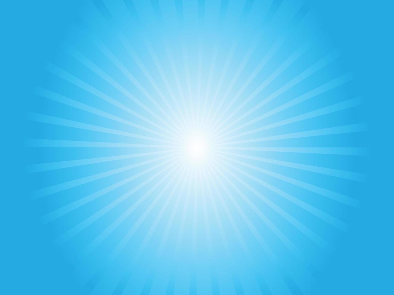 fond de rayons de lumière angélique lumineux sunburst bleu vecteur