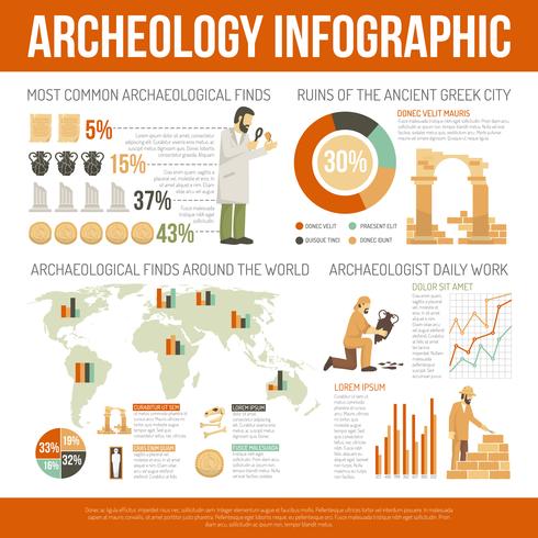 Illustration d&#39;infographie d&#39;archéologie vecteur