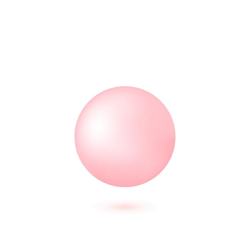 élégante perle rose 3d. élément de design festif sur fond transparent. illustration vectorielle. vecteur