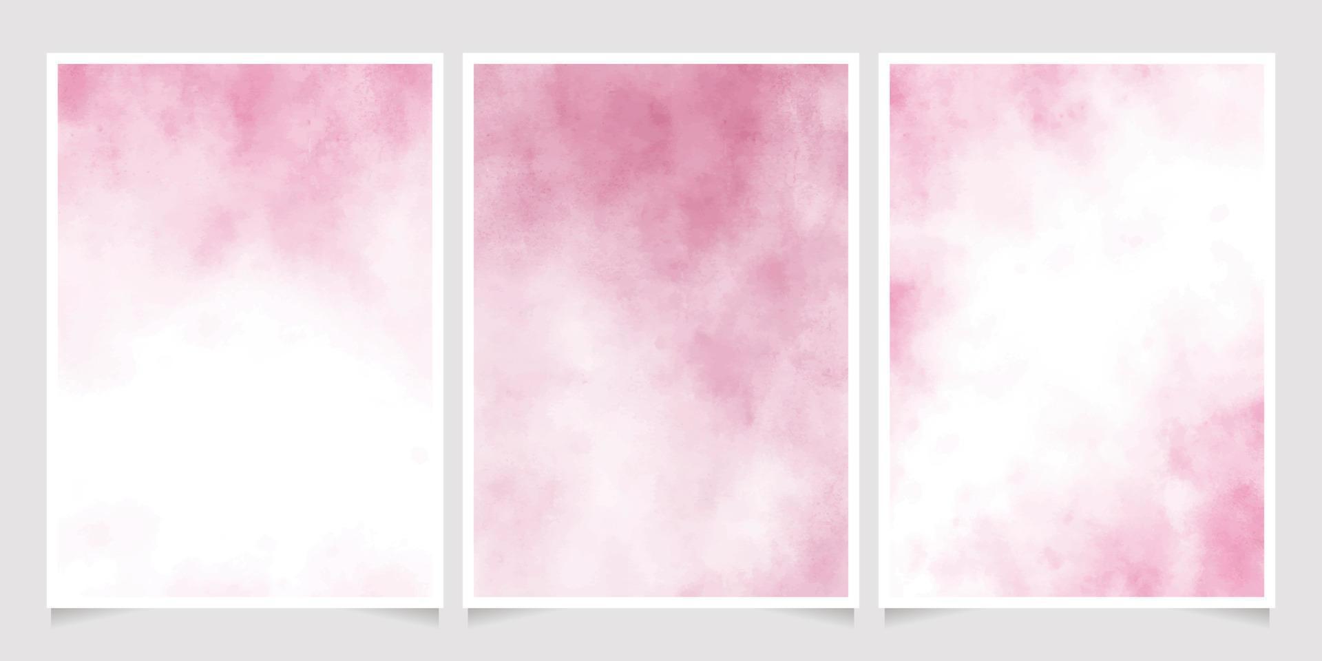 fond aquarelle papier humide rose pour invitation de mariage ou mise en page de modèle de carte d'anniversaire collection 5x7 vecteur