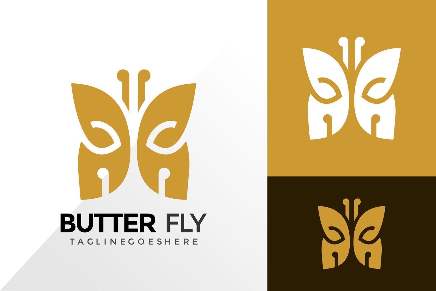 conception de logo de papillon de beauté, logos d'identité de marque conçoit un modèle d'illustration vectorielle vecteur