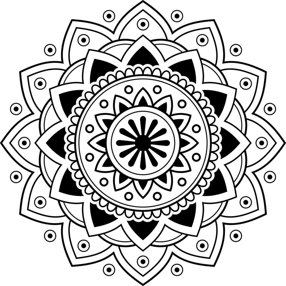 mandala livre de coloriage ligne art illustration vectorielle isolée sur fond blanc, éléments décoratifs vintage, design d'intérieur, chemise, carte de voeux, motif en dentelle vecteur