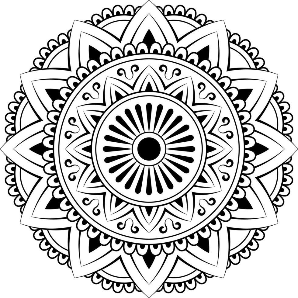 mandala livre de coloriage ligne art illustration vectorielle isolée sur fond blanc, éléments décoratifs vintage, décoration pour la décoration intérieure vecteur