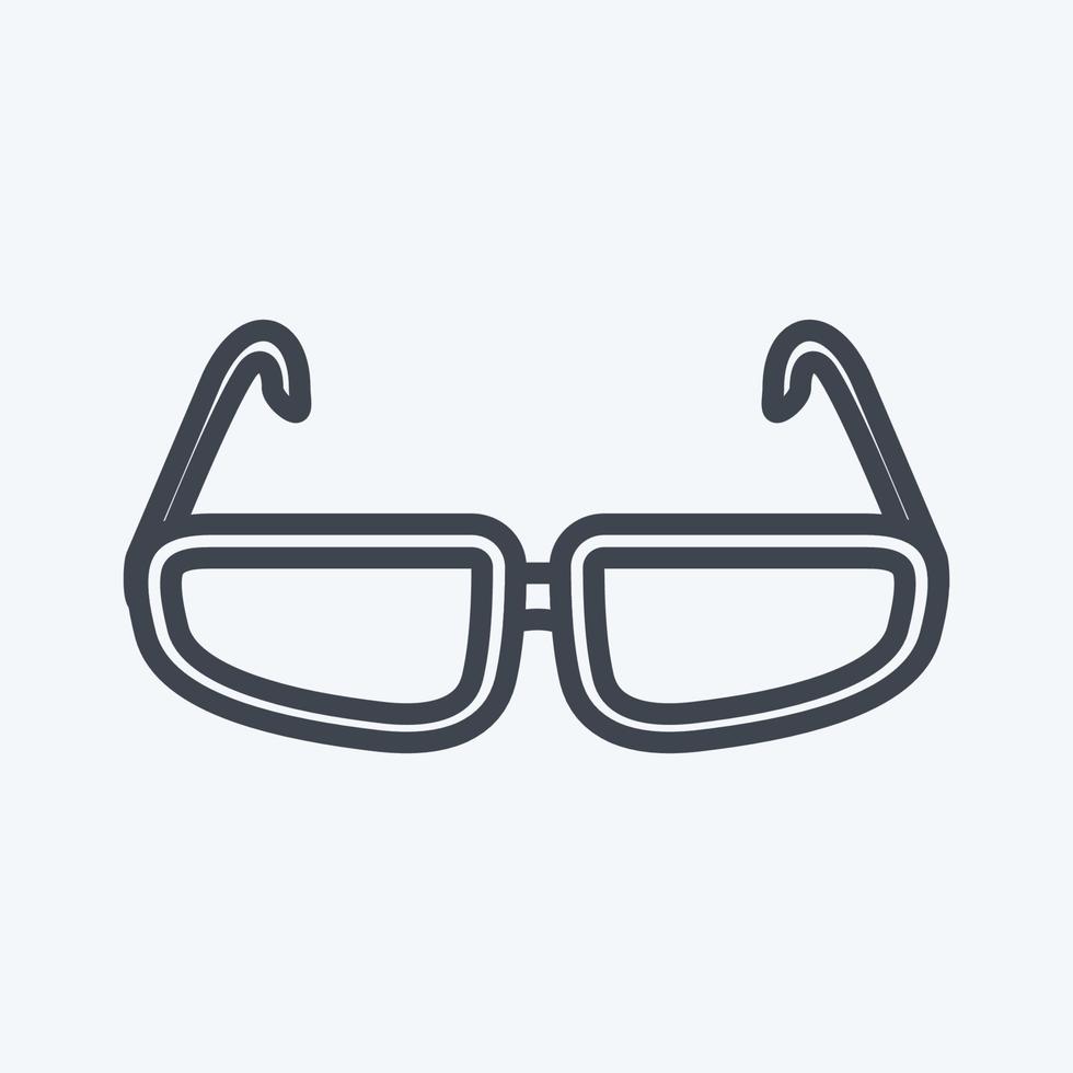 icône de lunettes dans le style de ligne branché isolé sur fond bleu doux vecteur