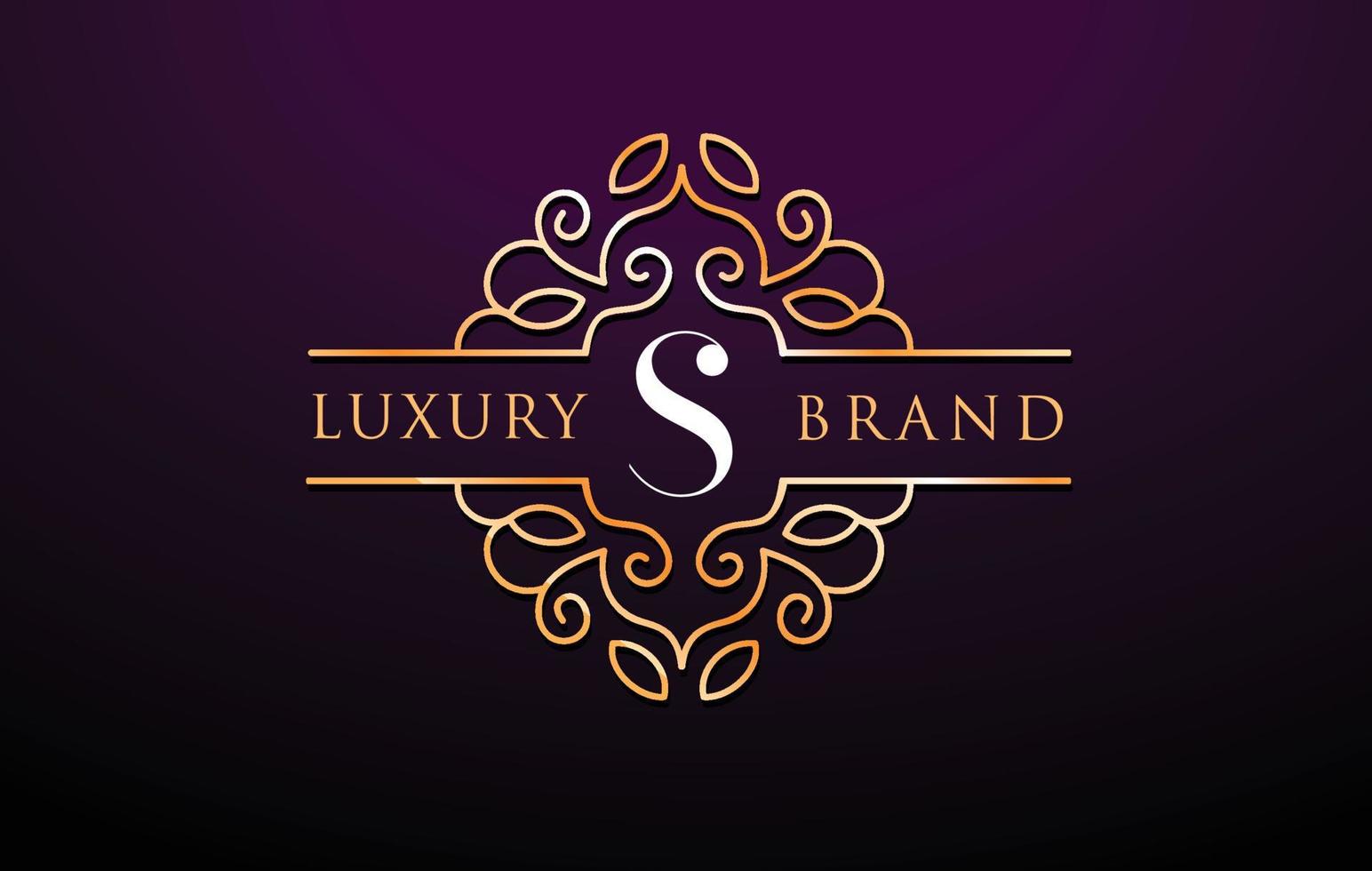 s lettre logo design monogramme de luxe.royal vecteur