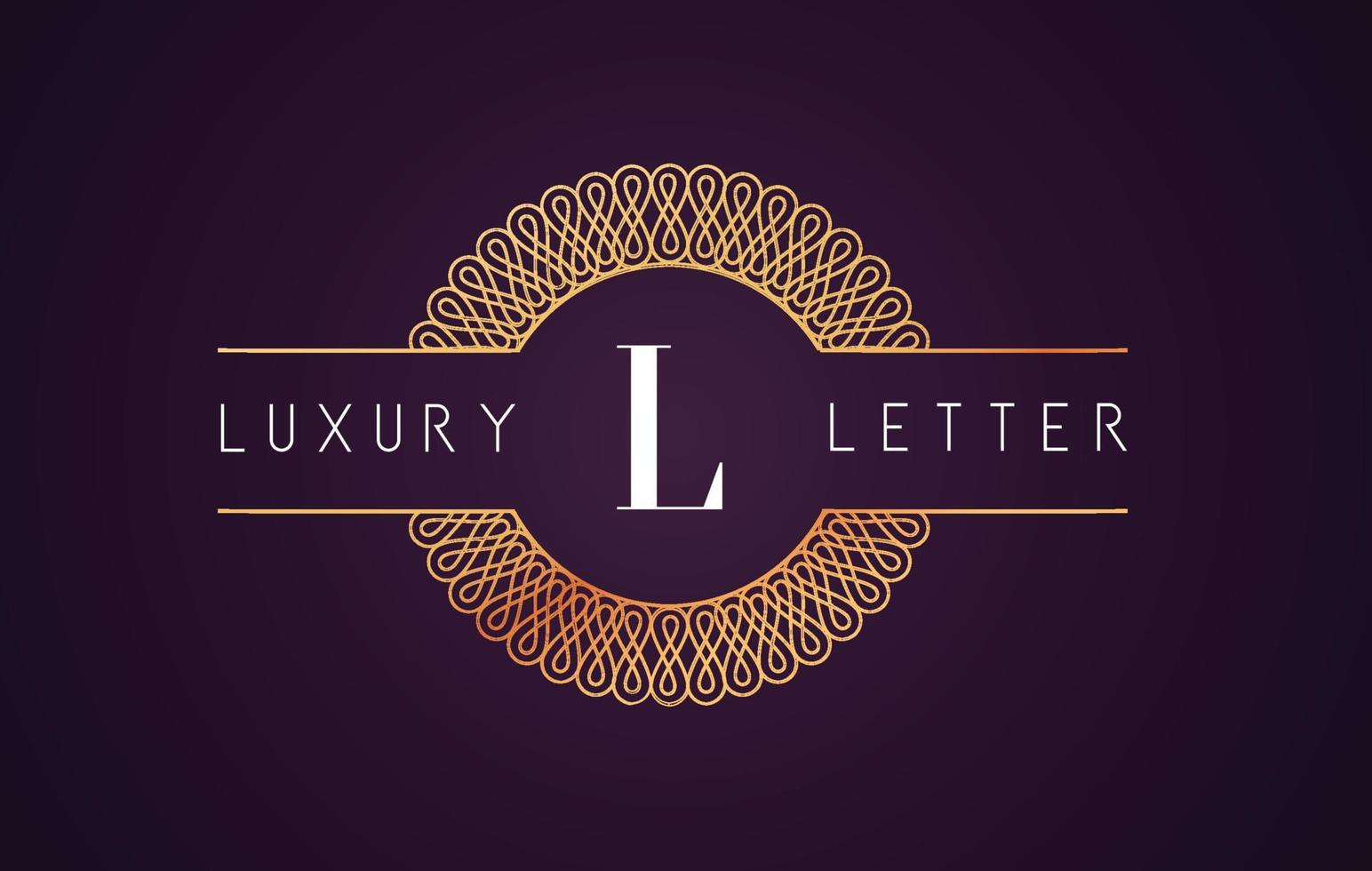 l logo de lettre de luxe. vecteur royal d'or.