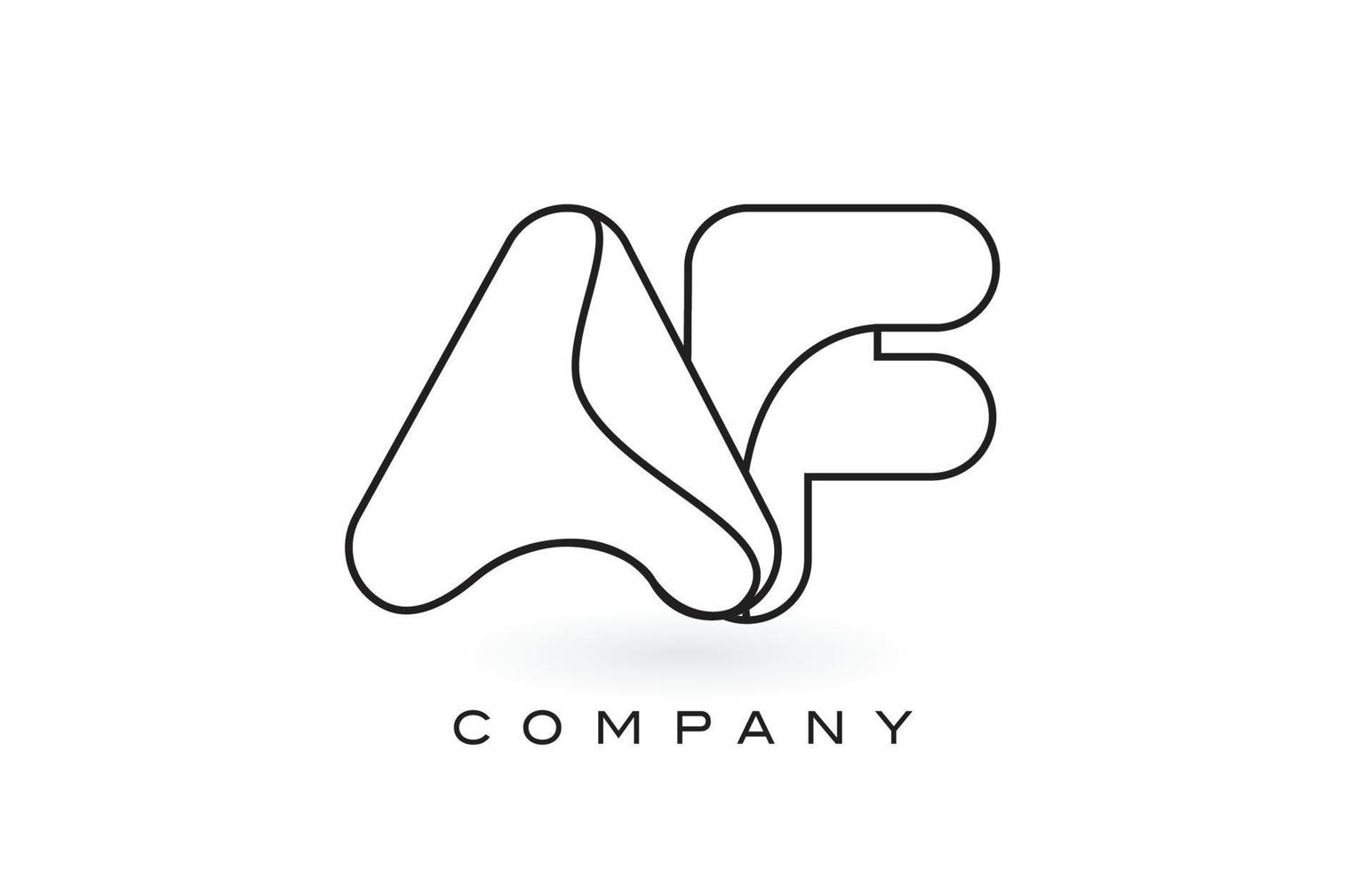 logo de lettre monogramme af avec contour de contour monogramme noir mince. vecteur de conception de lettre à la mode moderne.