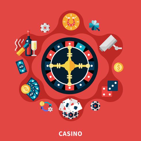 Composition de la roulette au casino vecteur