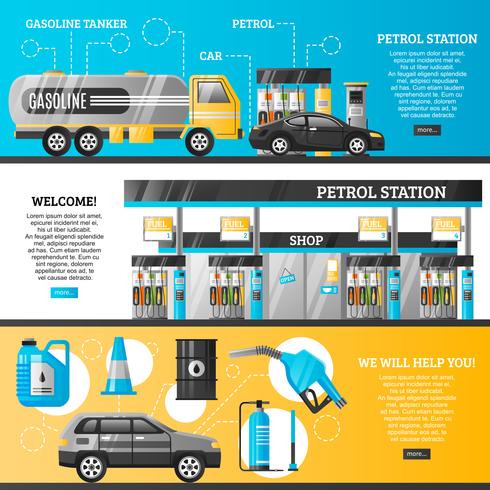 Bannières de stations-service vecteur