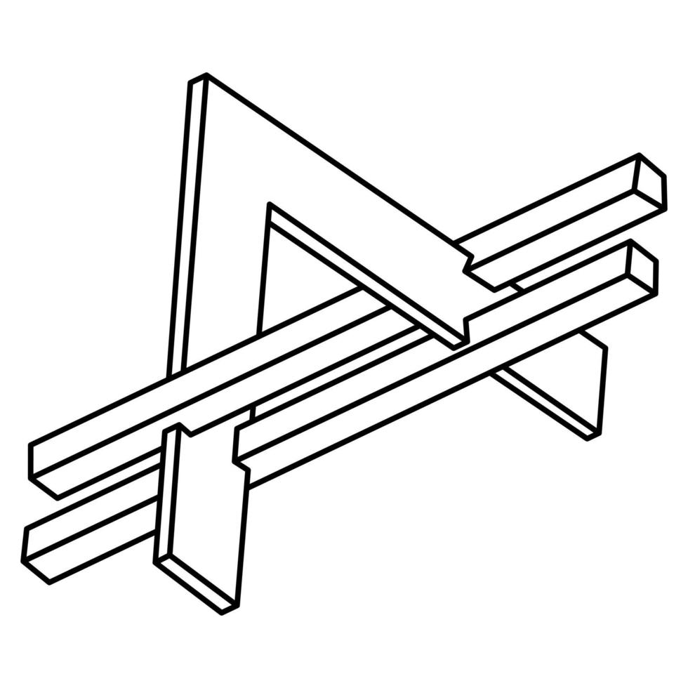 forme impossible. élément de conception Web. objet d'illusion d'optique. conception de ligne. figure géométrique. vecteur