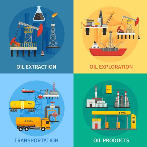 Industrie pétrolière 2x2 Images vecteur