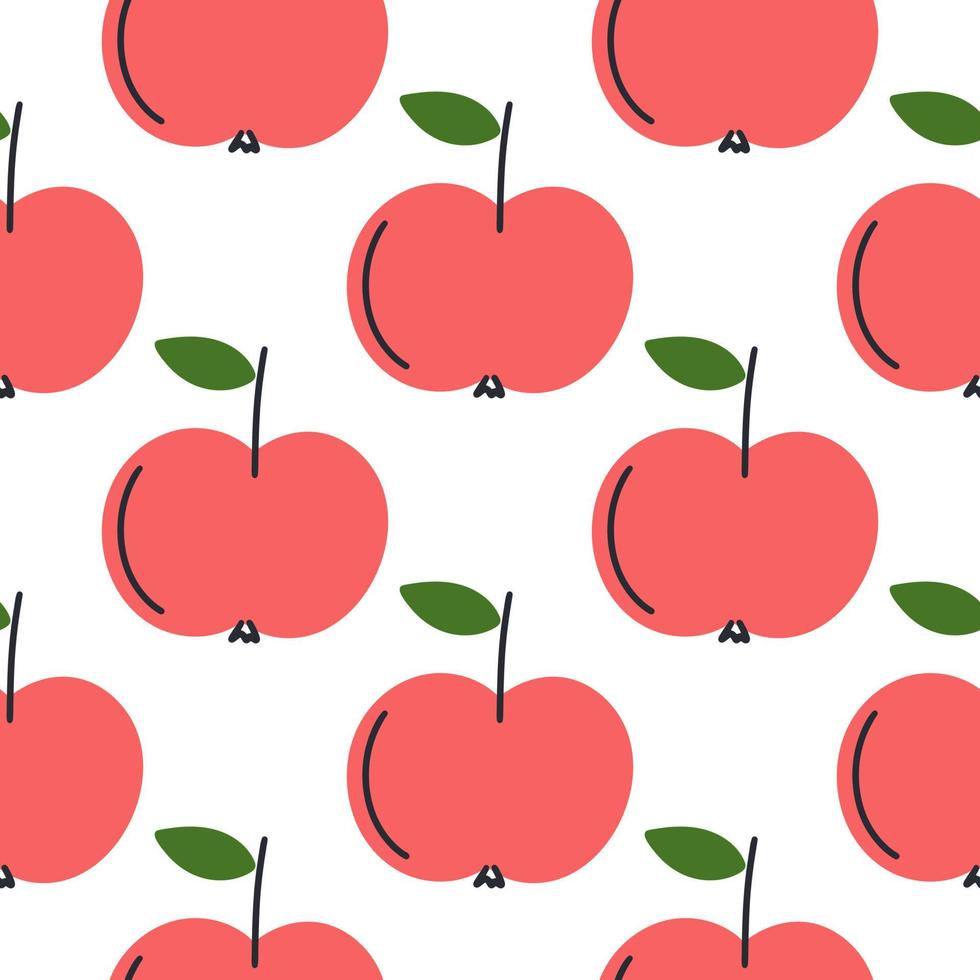 illustration vectorielle de pommes modèle sans couture vecteur