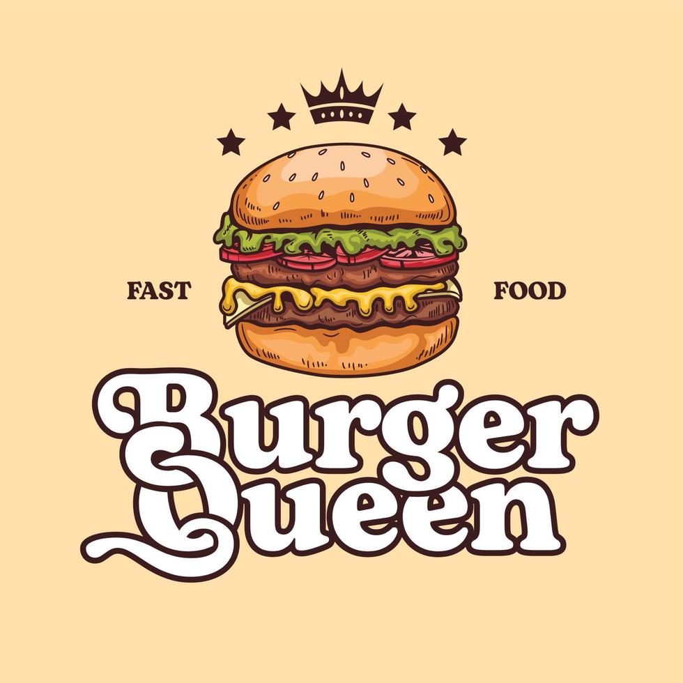 modèle de conception de logo de nourriture et de boisson burger vecteur